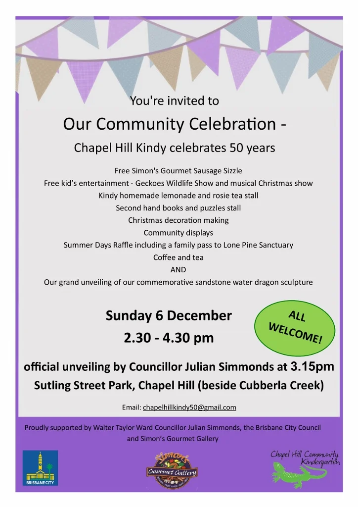 50 Year Community Celebration - Sutling St Park 6 December