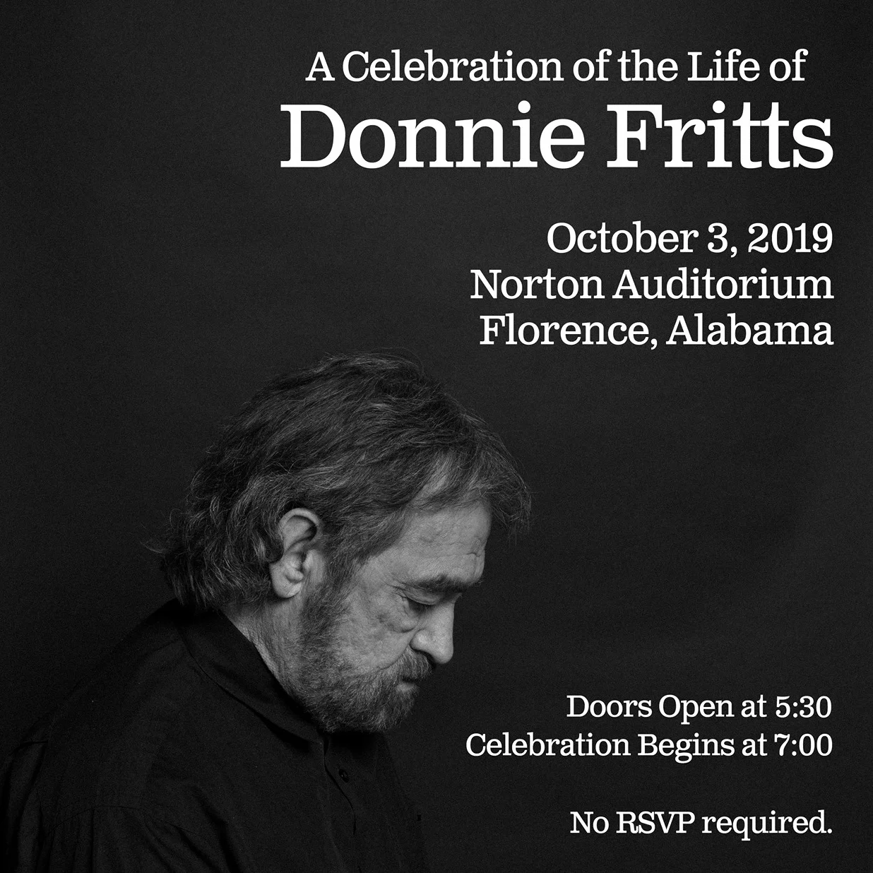 Donnie Fritts Celebration of Life 10/3