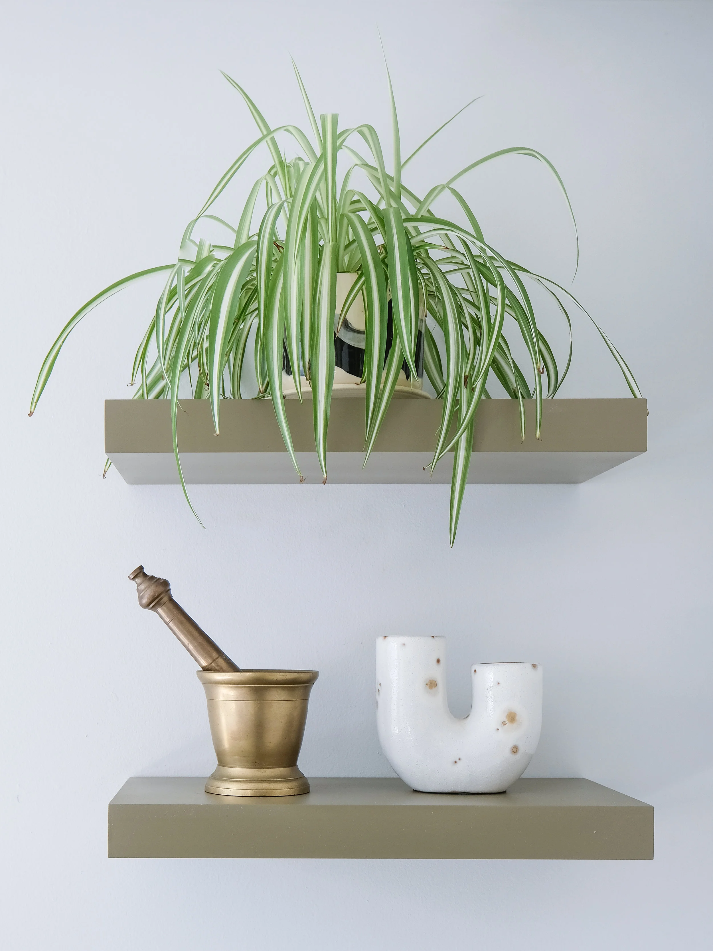 This Ikebana vase is a a favorite and only $18?!? It's moved around my apartment, but now has a more permanent home on my bedroom display shelves.