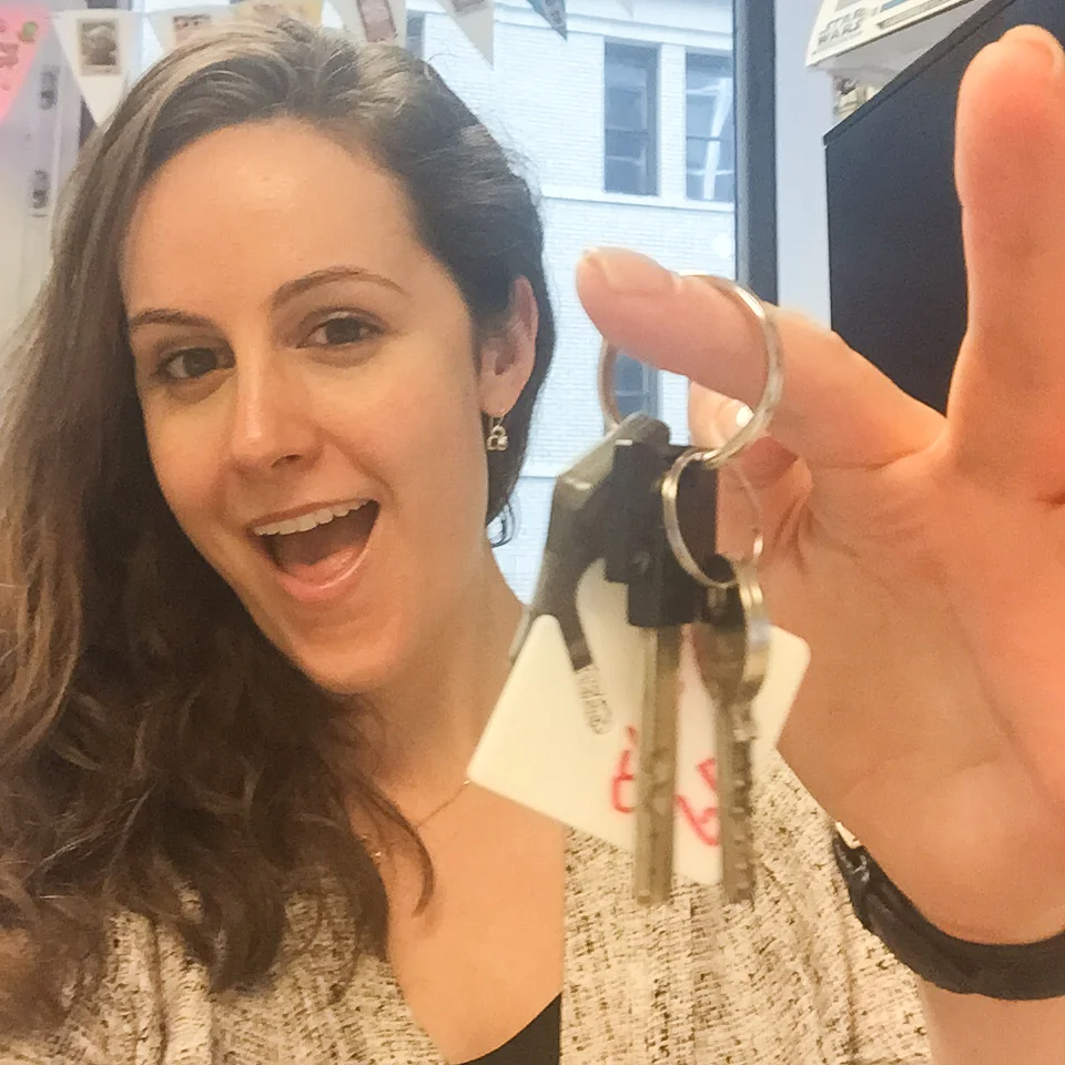 Baby Bev was right! In 2015 I bought my first home and this is me right after my closing, keys in hand. And I'm sure that children these days have no idea what that object is in my hand in my baby picture.