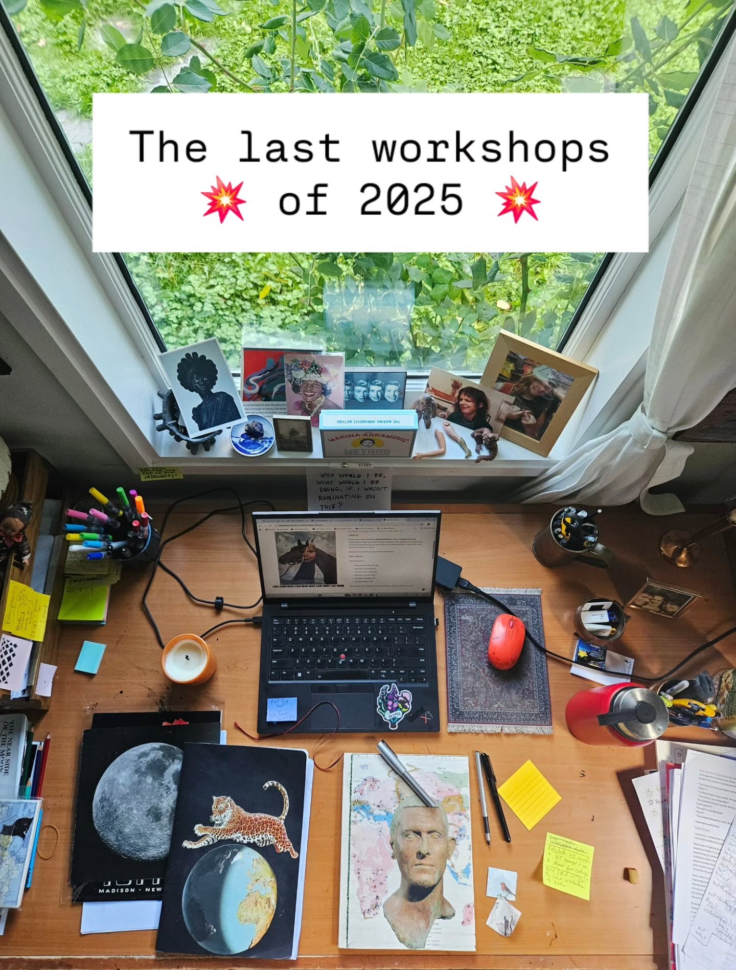 There are two more collage workshops before the end of the year, and two more Writing Togetherness sessions.

💥COLLAGE💥 November 1st (only 2 spots left!) and December 6th

💥WRITING TOGETHERNESS💥 November 2nd and December 7th.

PS, this is a photo
