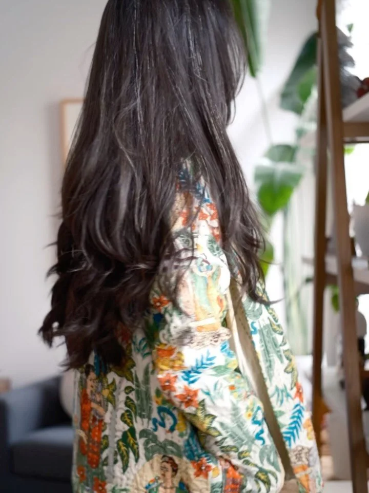 A moment for this jacket. It&rsquo;s something I&rsquo;ve made and wear SO much. 

I made this #unfoldingjacket back in 2021 out of a blanket I bought and never used. It&rsquo;s 100% cotton and it&rsquo;s hand stitched/quilted. I didn&rsquo;t line it