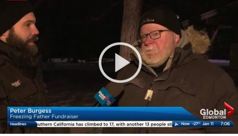 Edmonton dad braves the cold to raise over $40,000 for Stollery Children’s Hospital | Global News