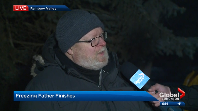 Edmonton’s ‘freezing father’ raises $35K for children’s hospital by camping in the cold | Global News
