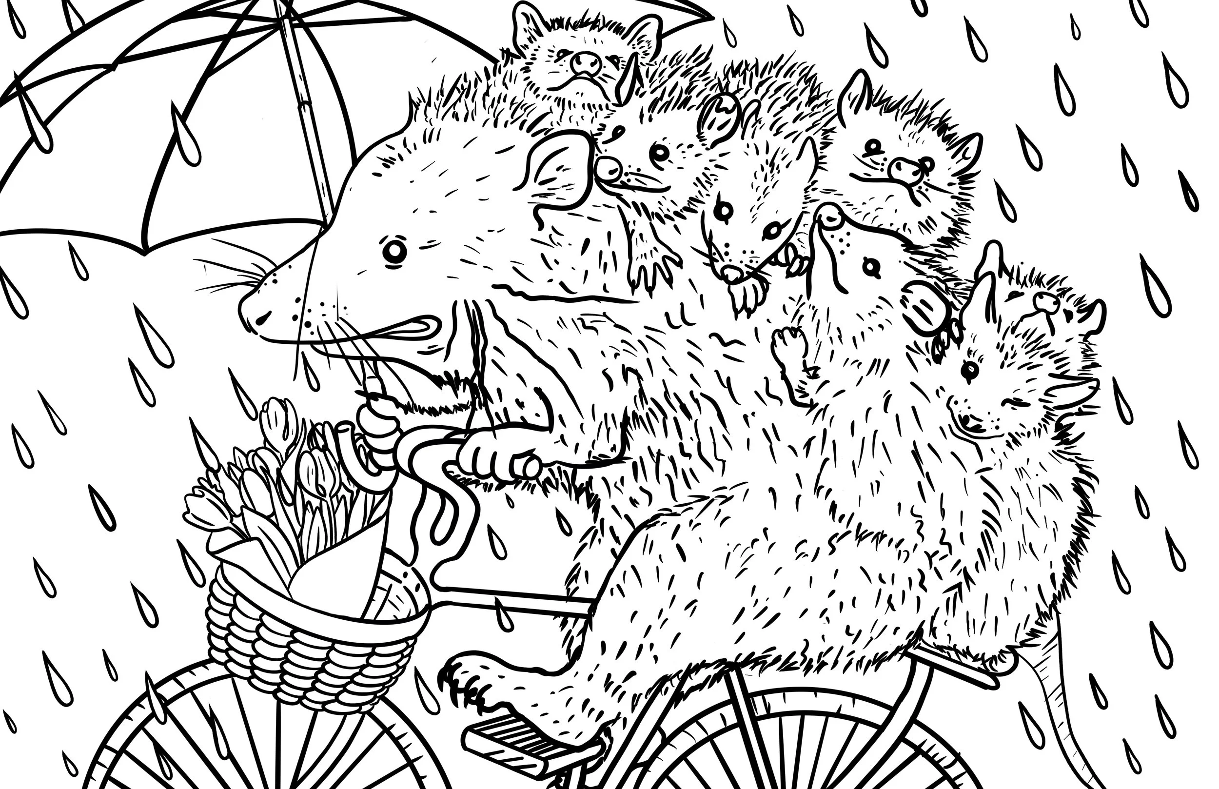 Woodland Creatures Coloring Book Page 1