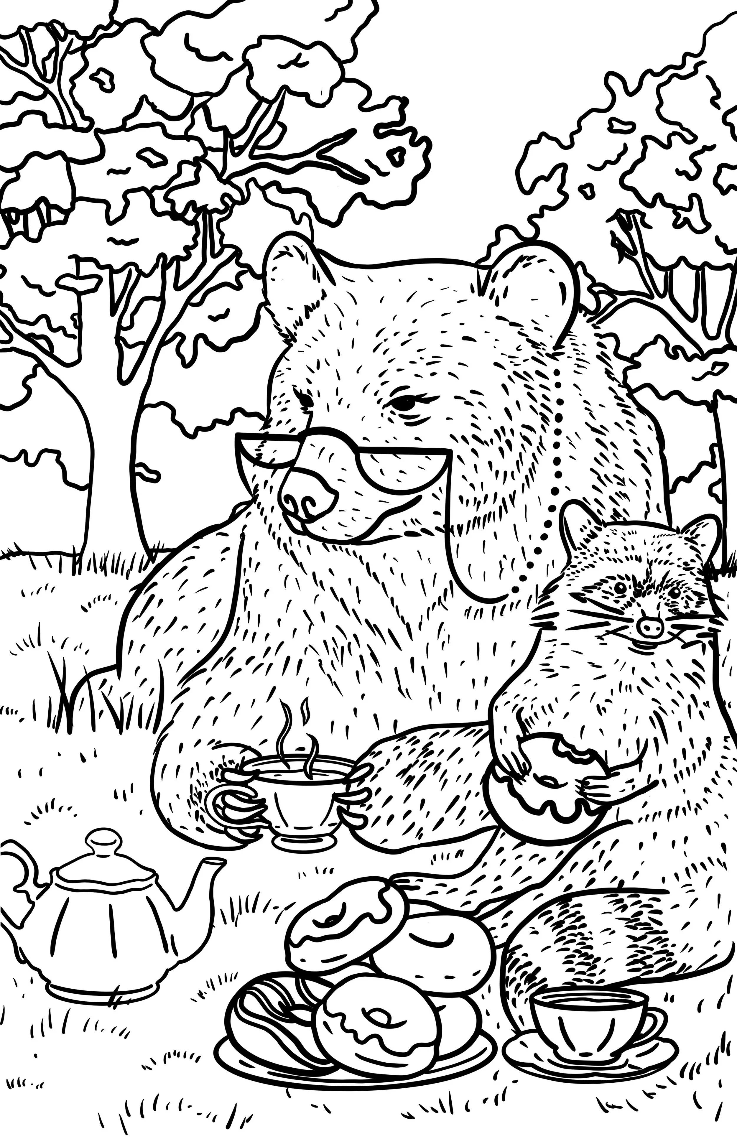 Woodland Creatures Coloring Book Page 3