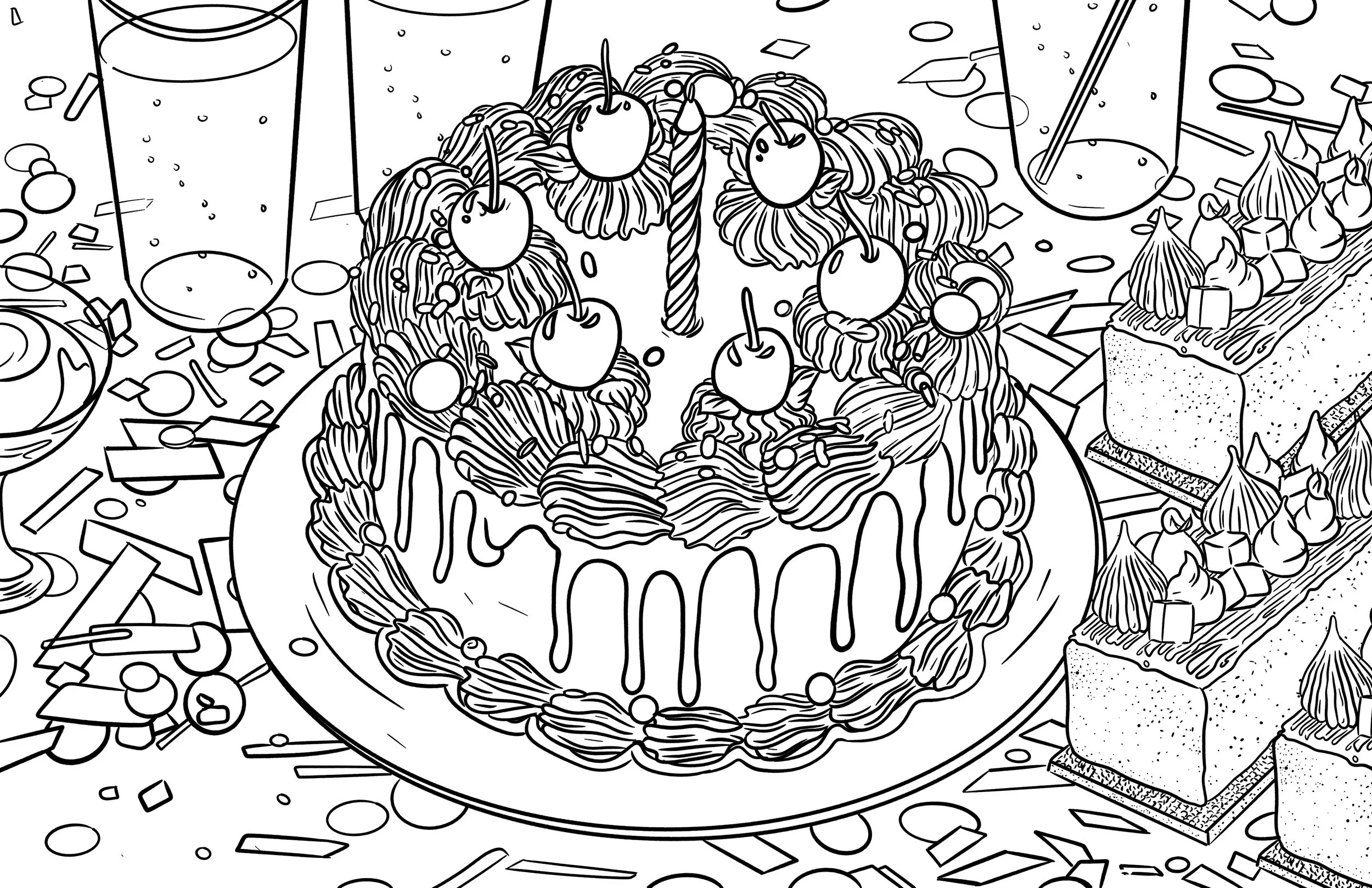 Eat Cake! Coloring Book Page 1