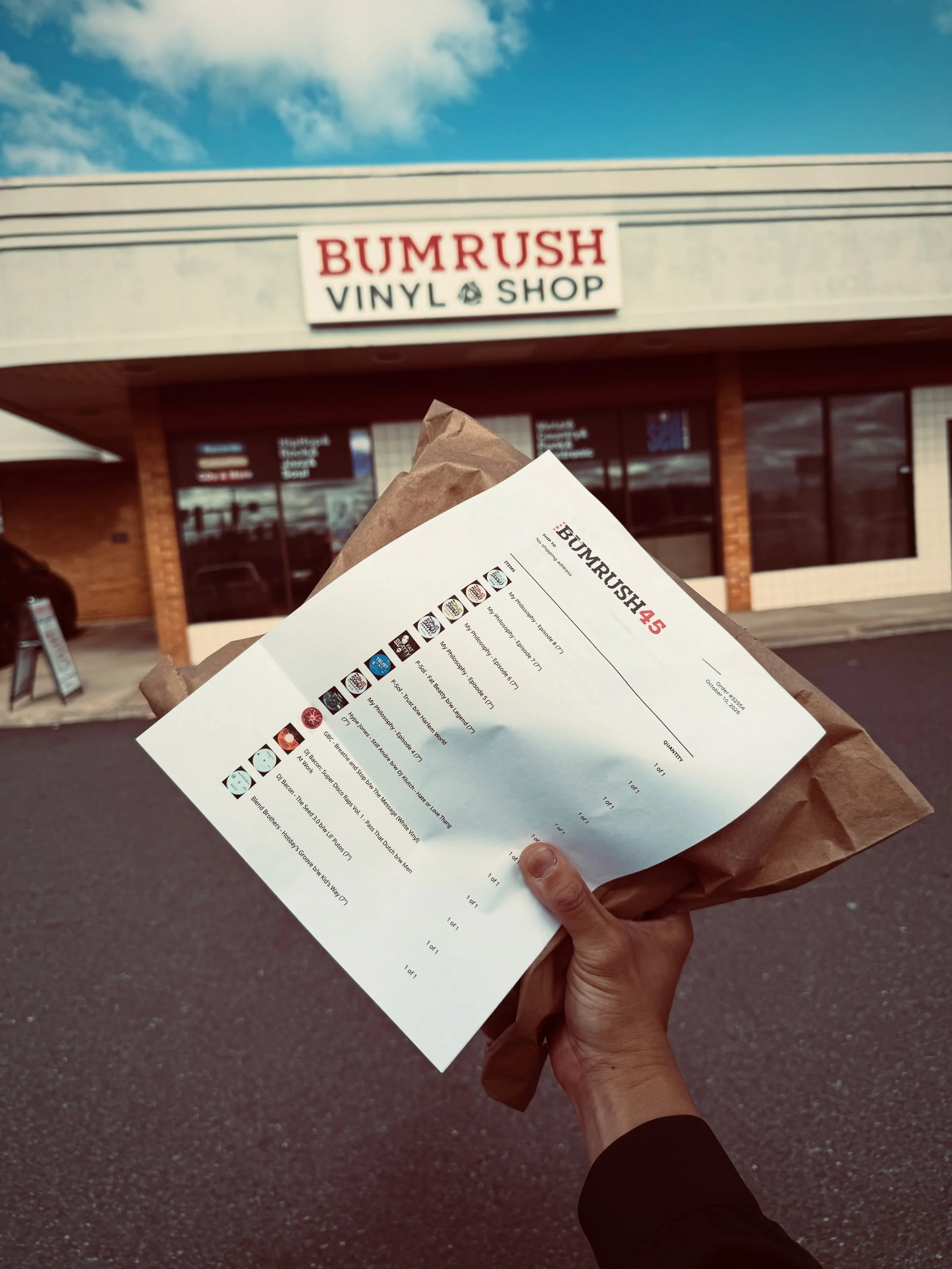 Morning pick up! Grabbing some gems at @bumrushvinylshop in Fredericksburg before my @onceinalifetimegroove all vinyl dj set this Thursday 10/15 at @graziemillexoxo in DC. 🎧