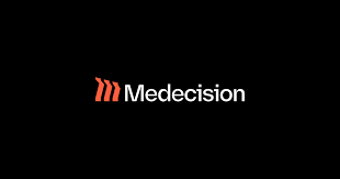 Medecision logo with three orange chevrons and the word 'Medecision' on a black background