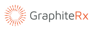 Logo of GraphiteRx with orange sunburst graphic