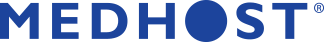 Medhost logo in blue text