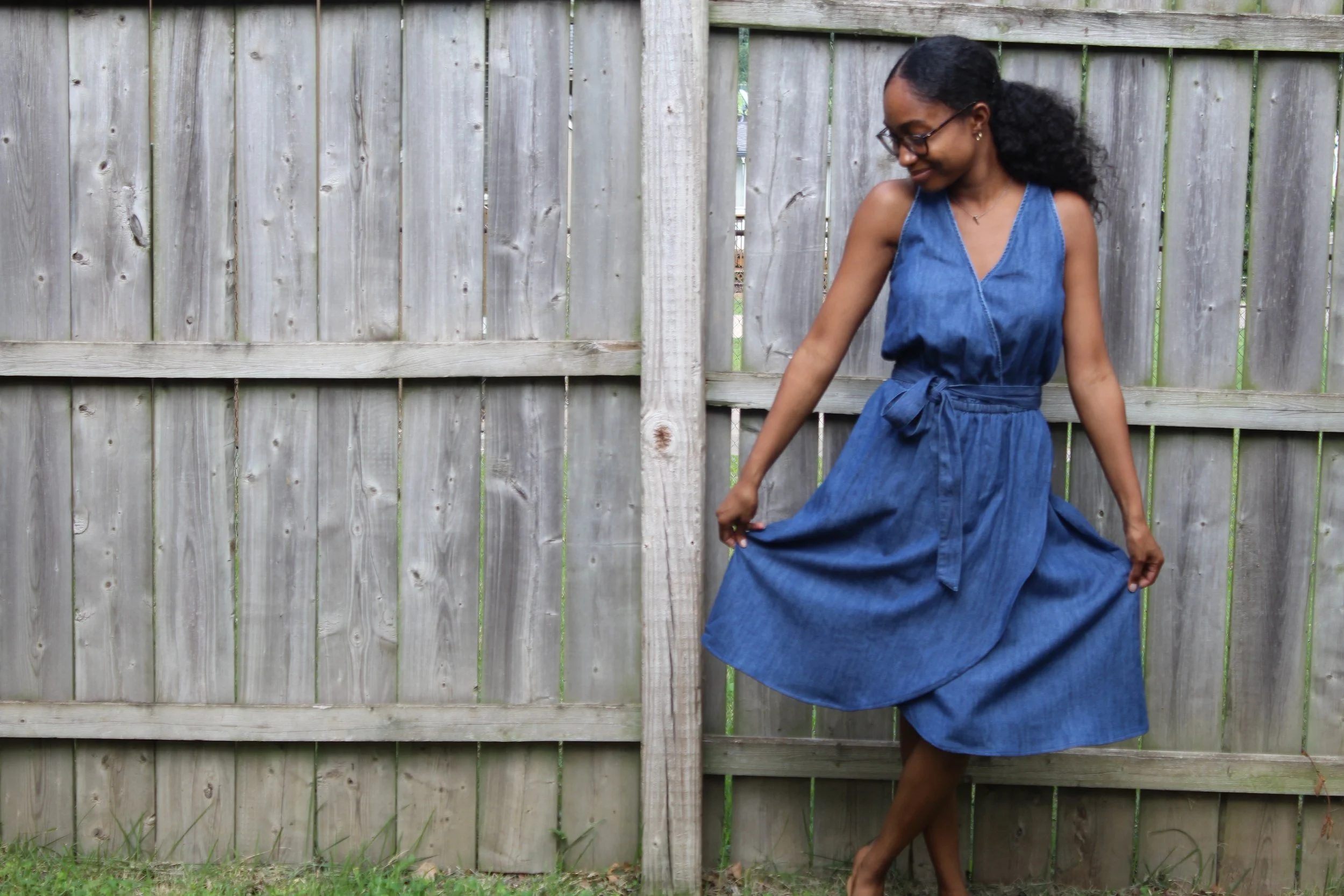modest denim dress