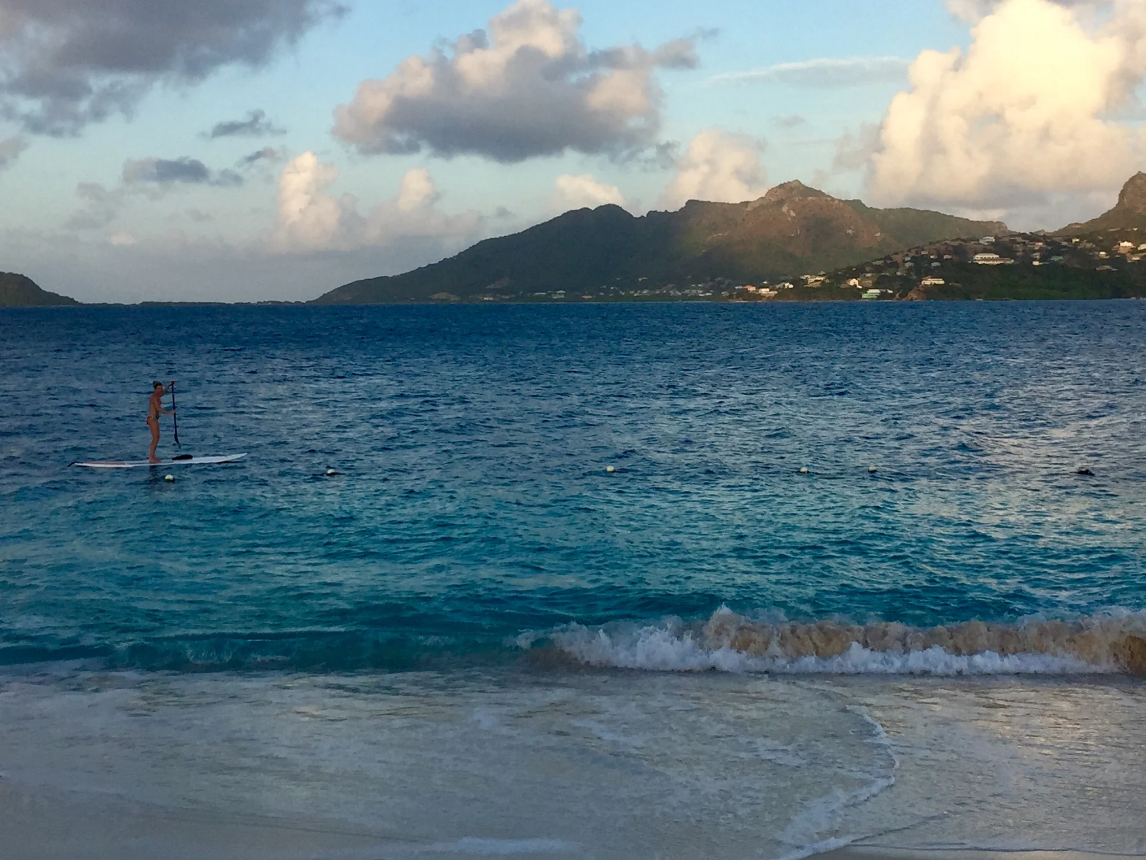Paddling at Palm Island Resort - Union Island in the background