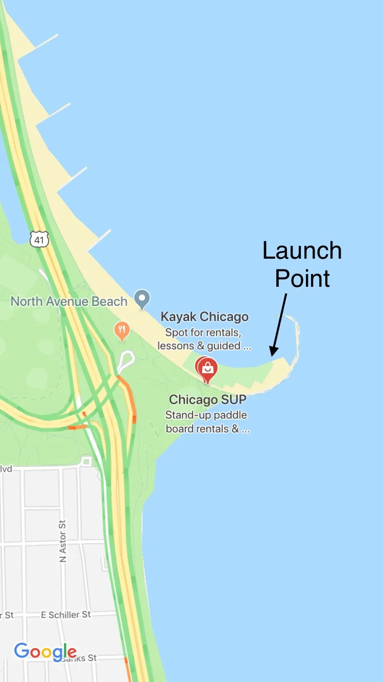 Rental companies and launch point at North Avenue Beach