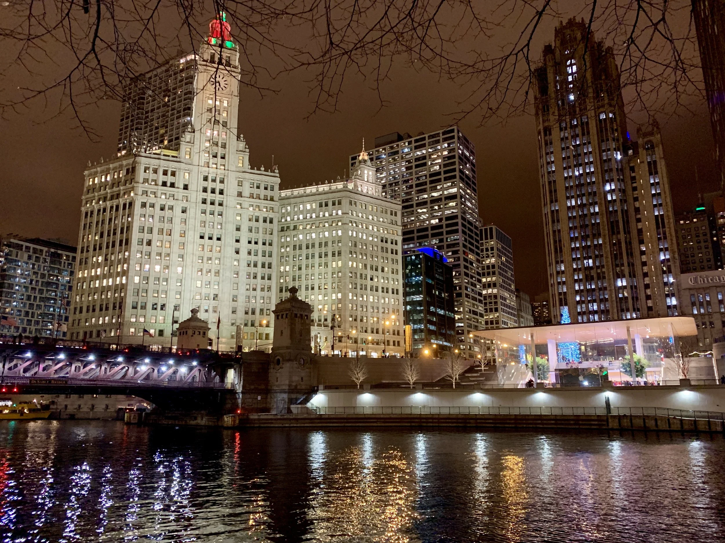 Evening jog along Chicago Riverwalk
