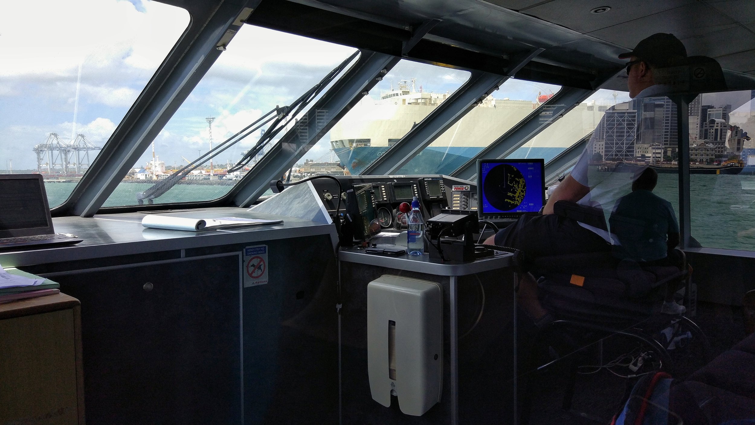 Glimpse into the so-called wheelhouse (or bridge)