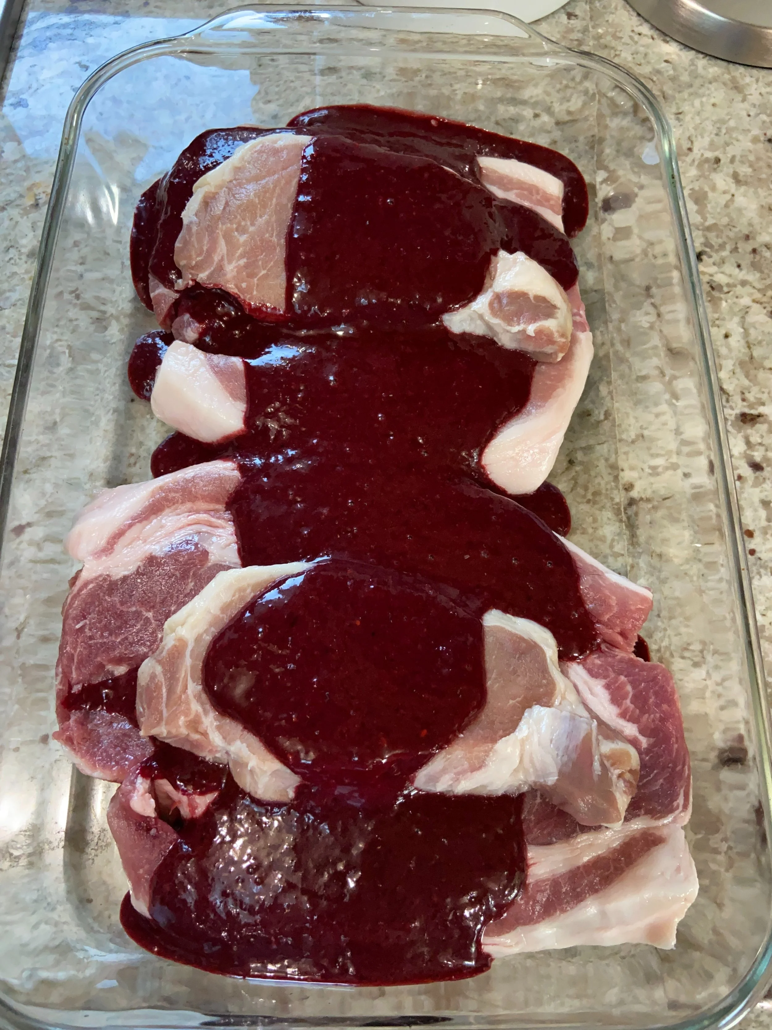 Blackberry Marinated Pork Chops