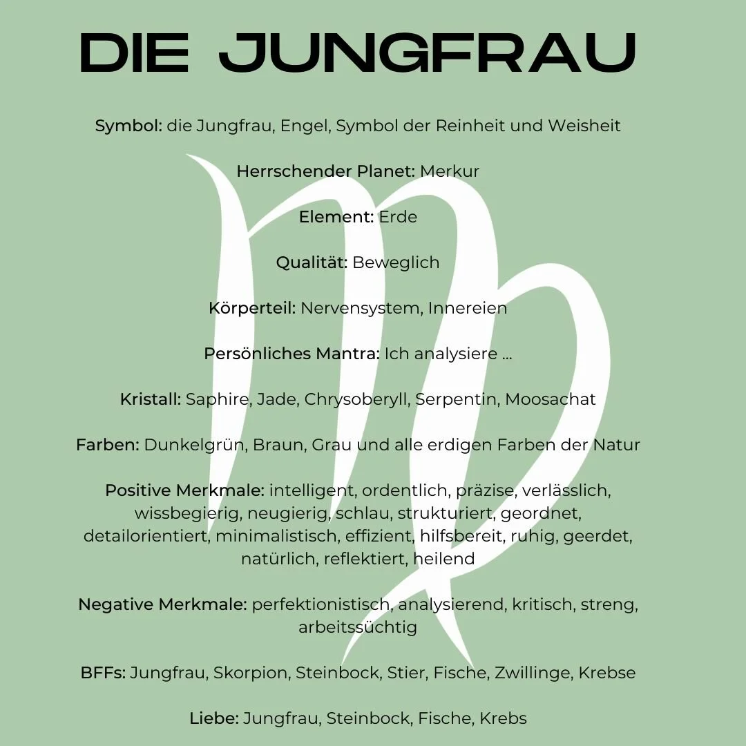 Sternzeichen Jungfrau 23 08 23 09 Klarheit Ordnung Struktur Und Planung