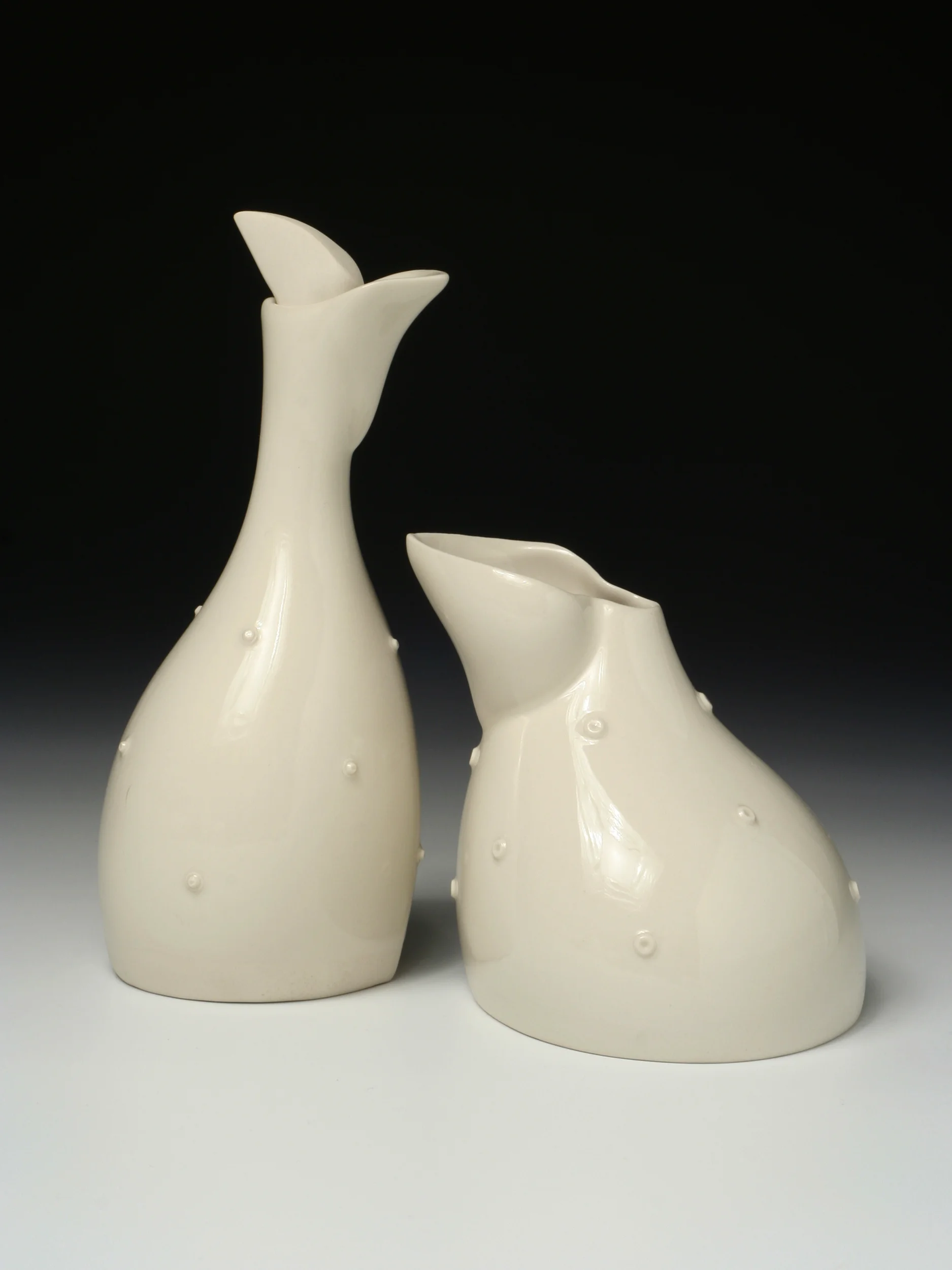 Oli & Vera, Oil & Vinegar Bottles, Slip-cast semi-porcelain, h. 9cm & 14.5cm