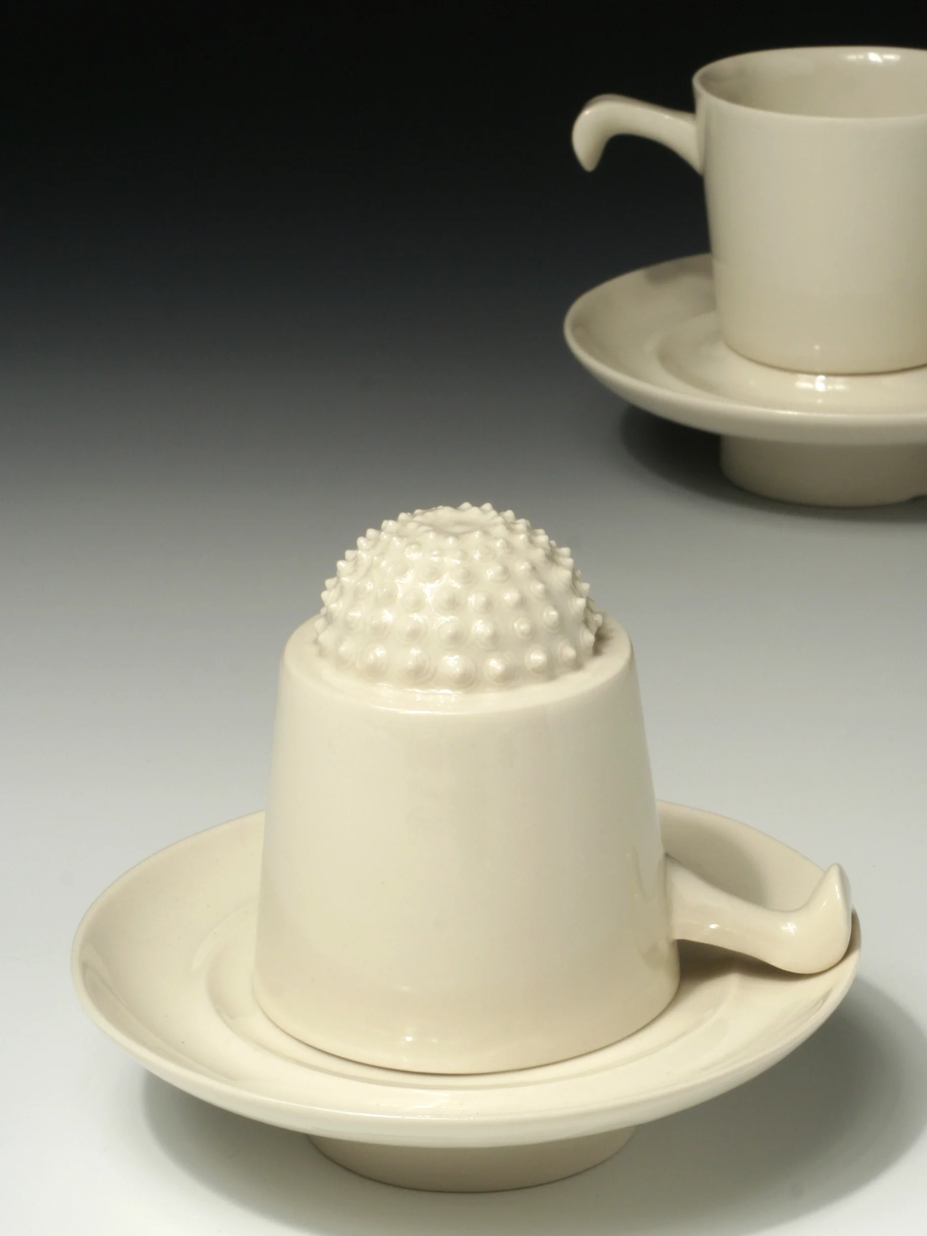 Sotto Espresso Cup & Saucer, Egg Cup & Cover, Slip-cast semi-porcelain, h. 8.5cm
