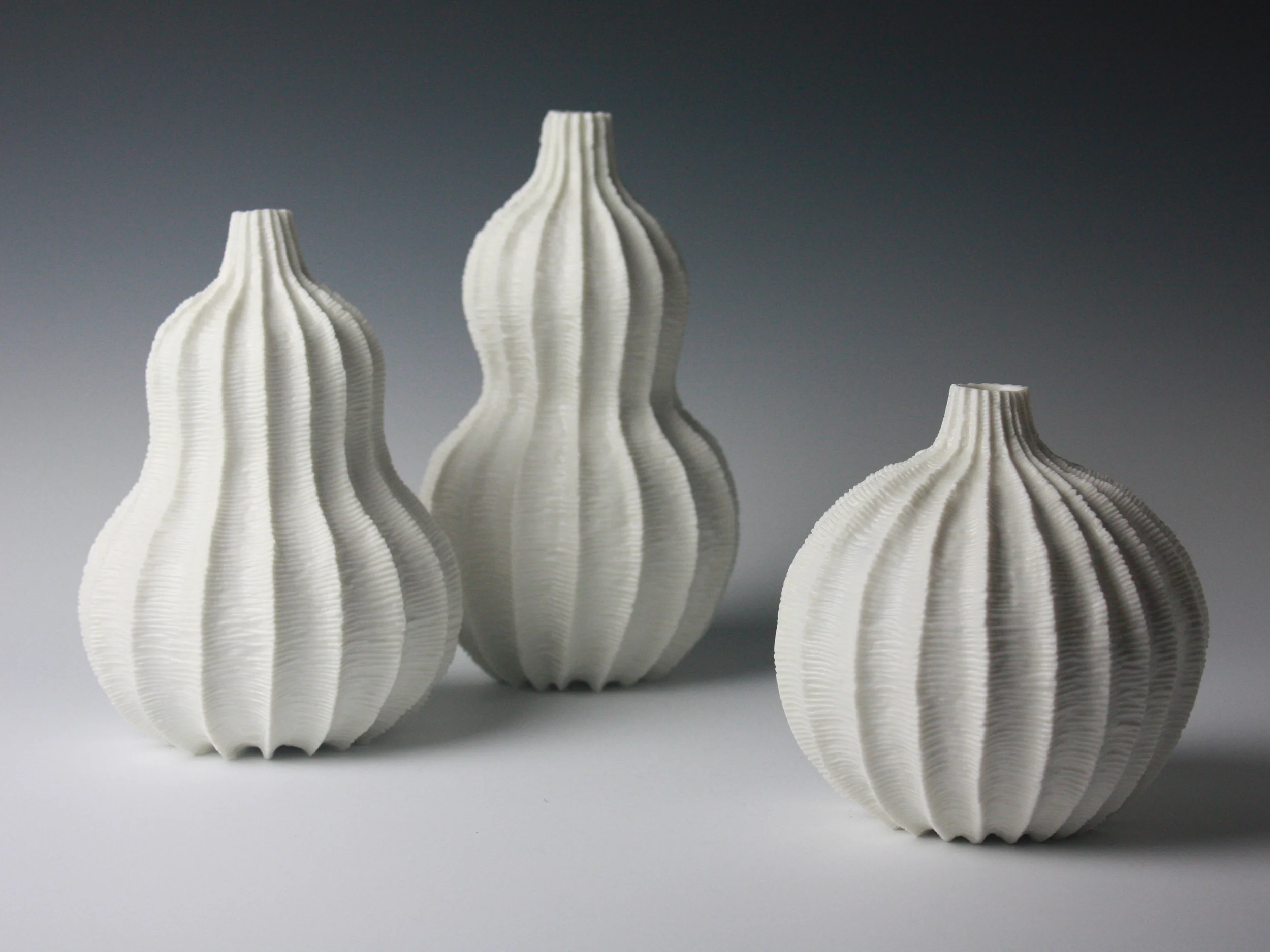 Gourds, 2011. Thrown and carved porcelain, height 20cm