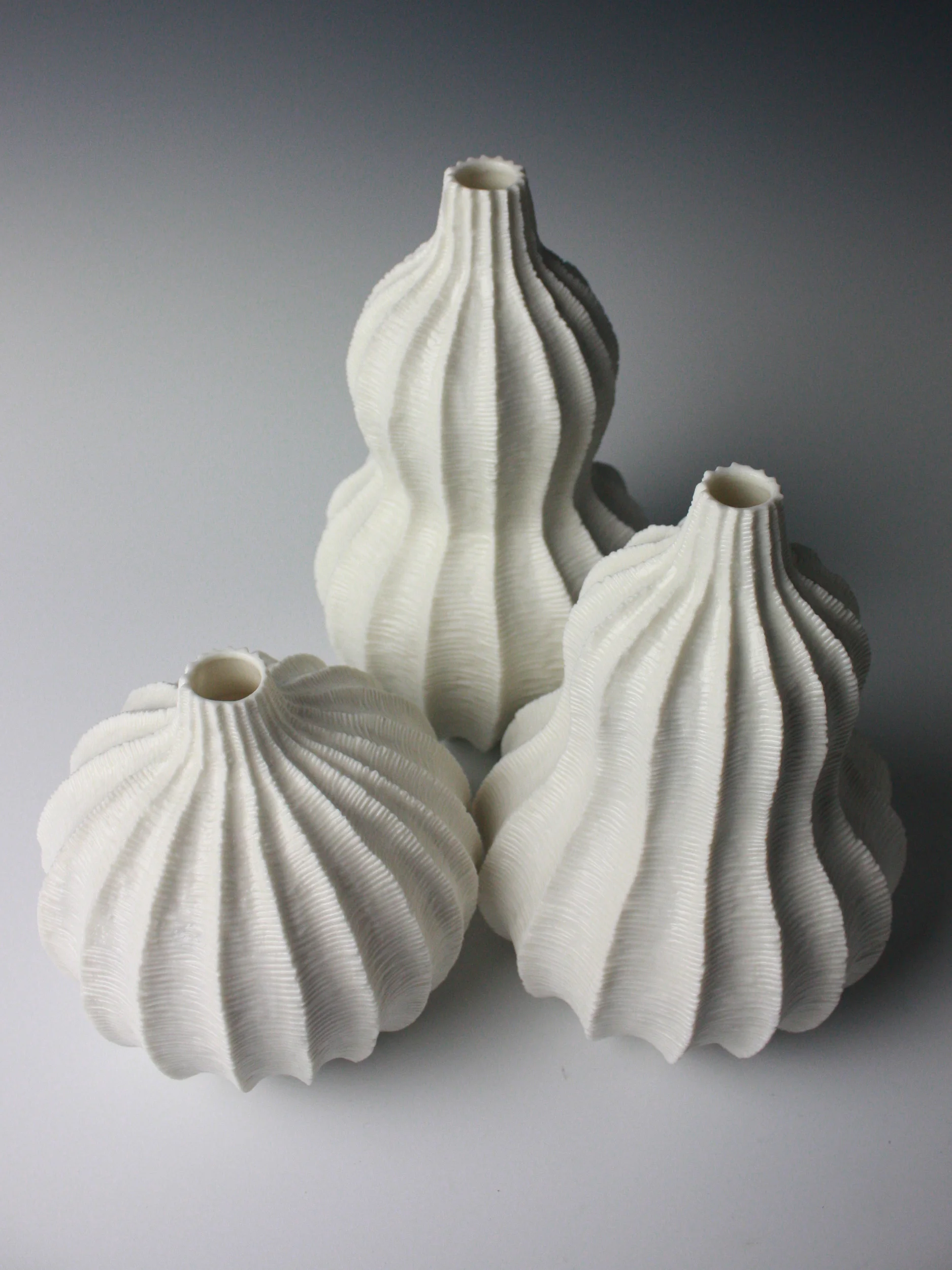 Gourds, 2011. Thrown and carved porcelain, height 20cm