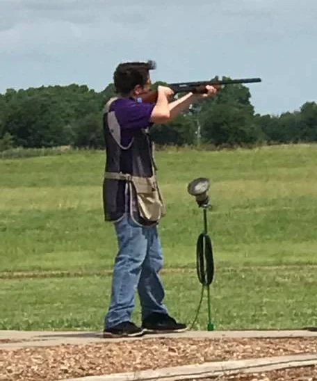 Tristan shooting at the 2019 Kansas State High School Trap Shoot