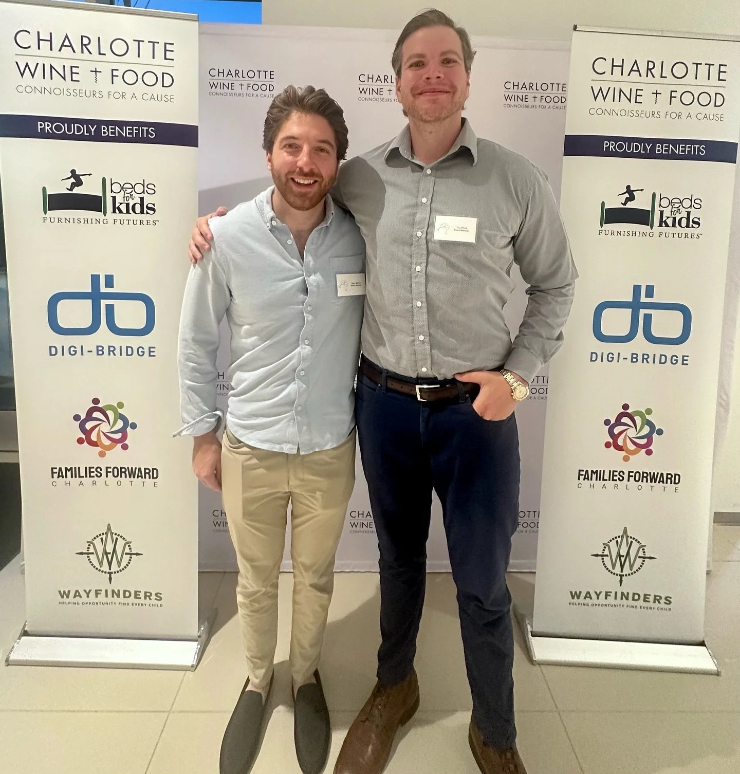 We&rsquo;re thrilled to welcome #CLTWineAndFood&rsquo;s newest #boardmembers &mdash; @taylor.maestrorealty &amp; @tjleifheit! 🍷✨

Pictured here at our recent #CharityMixer hosted by @foreigncarscharlotte, an evening that brought our board and newest