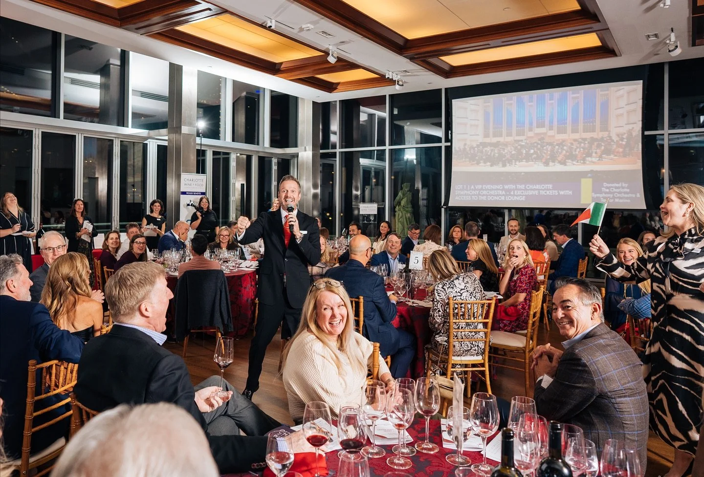 Paddles were flying high during #CLTWineAndFood&rsquo;s 12th Annual @wellsfargo Kickoff featuring @marchesifrescobaldi!

With @danlylesauctions bringing the energy and keeping the crowd fired up, we raised over $150,000 for our charity partners! 🙌 W