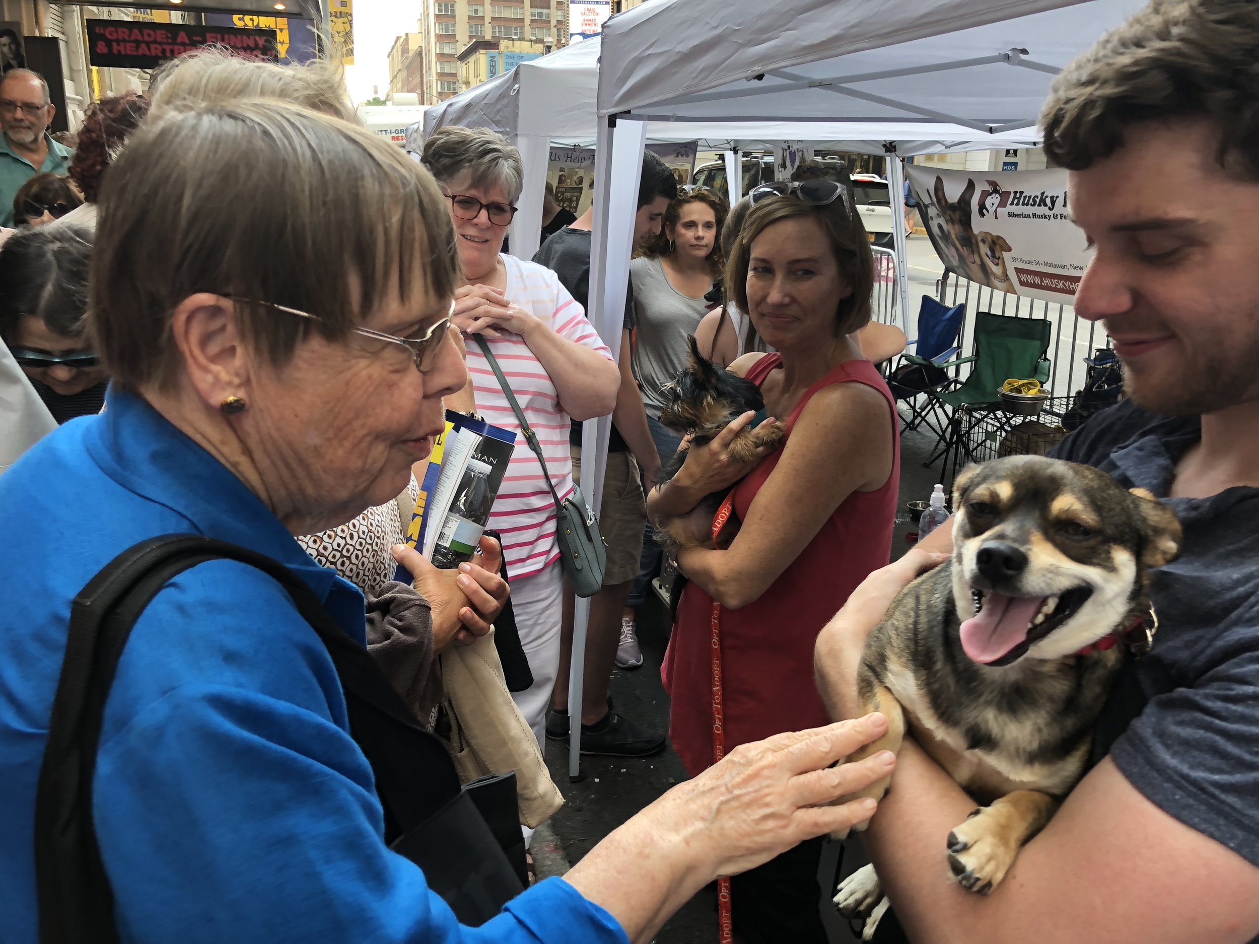 Thank you Liam, Jen, and Karen for spending the day with our dogs at our adoption booth at Broadway Barks.