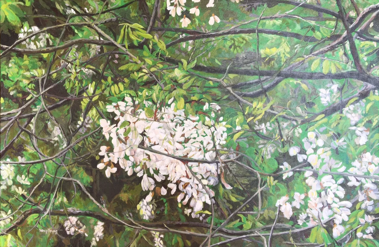 Locust Trees #2 | 24" x 36" | Acrylic on canvas | $900