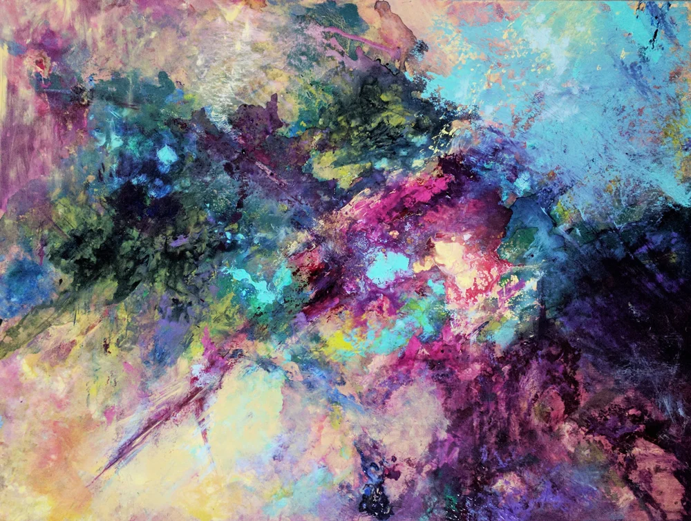 Complete Embrace (of non-closure) | 36” x 48” | Acrylic and Gold Leaf | SOLD