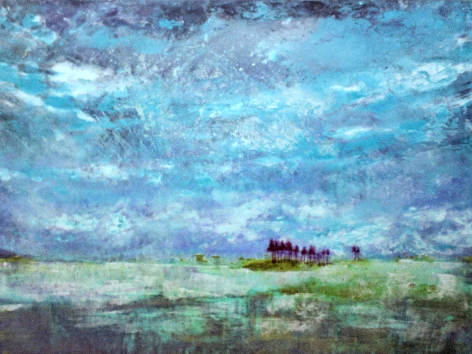 Summertime Above the Treeline | Acrylic on birch | 40” x 30” | $1400