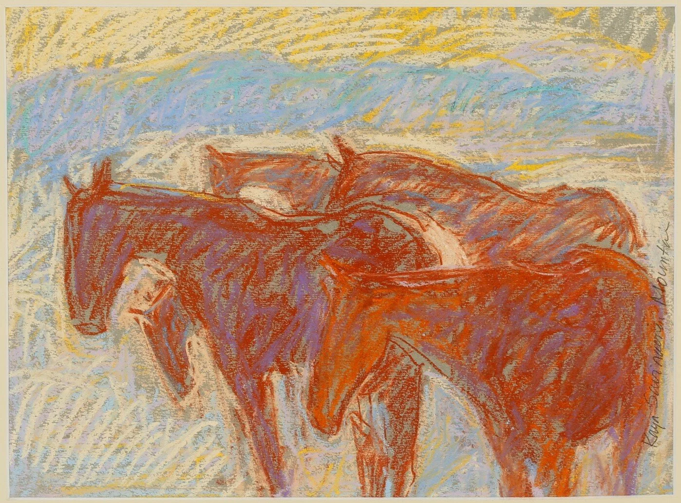  Herd, pastel on paper 