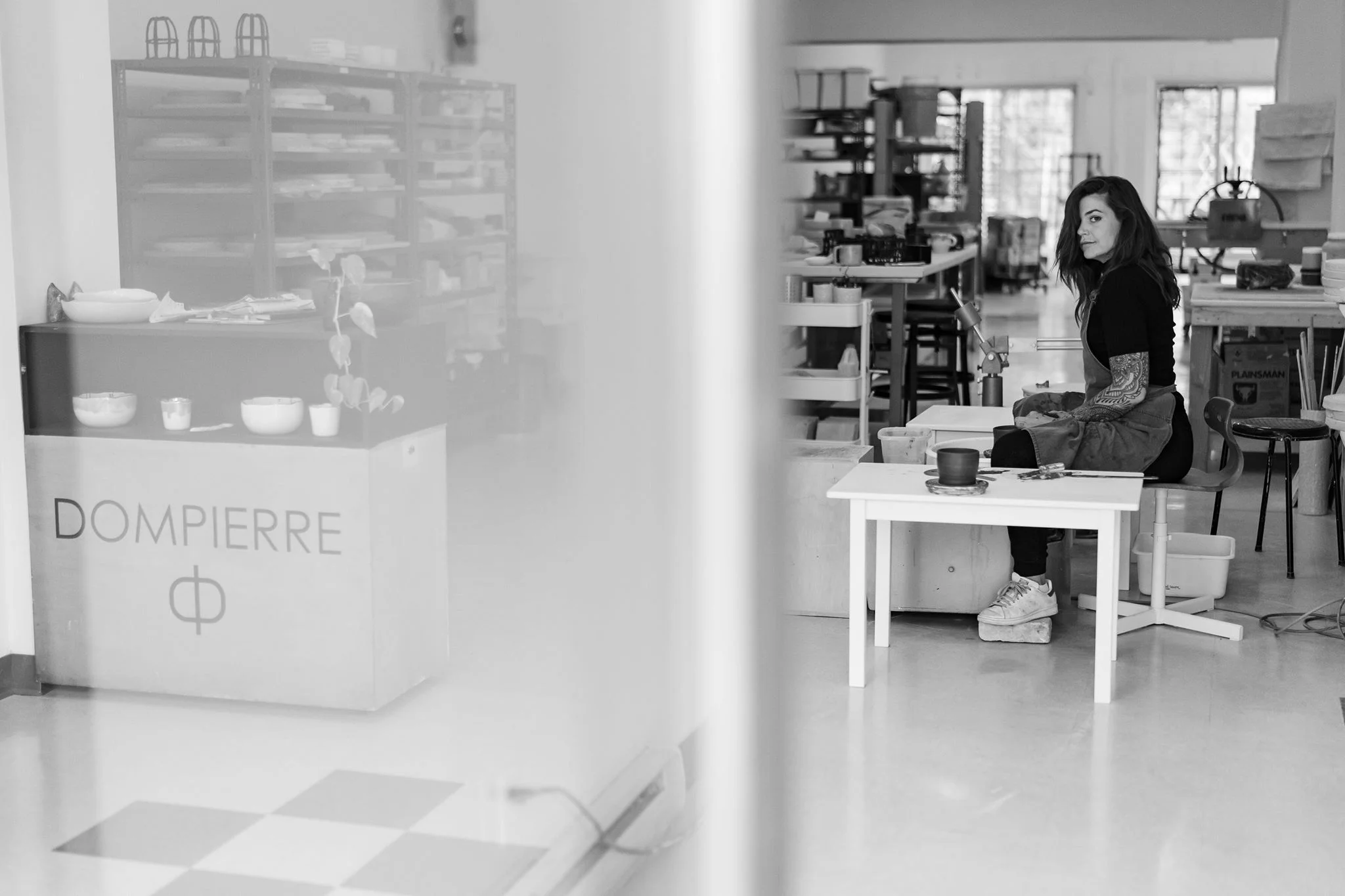 Marie-Ève Dompierre dans son nouvel atelier de la rue Jarry.