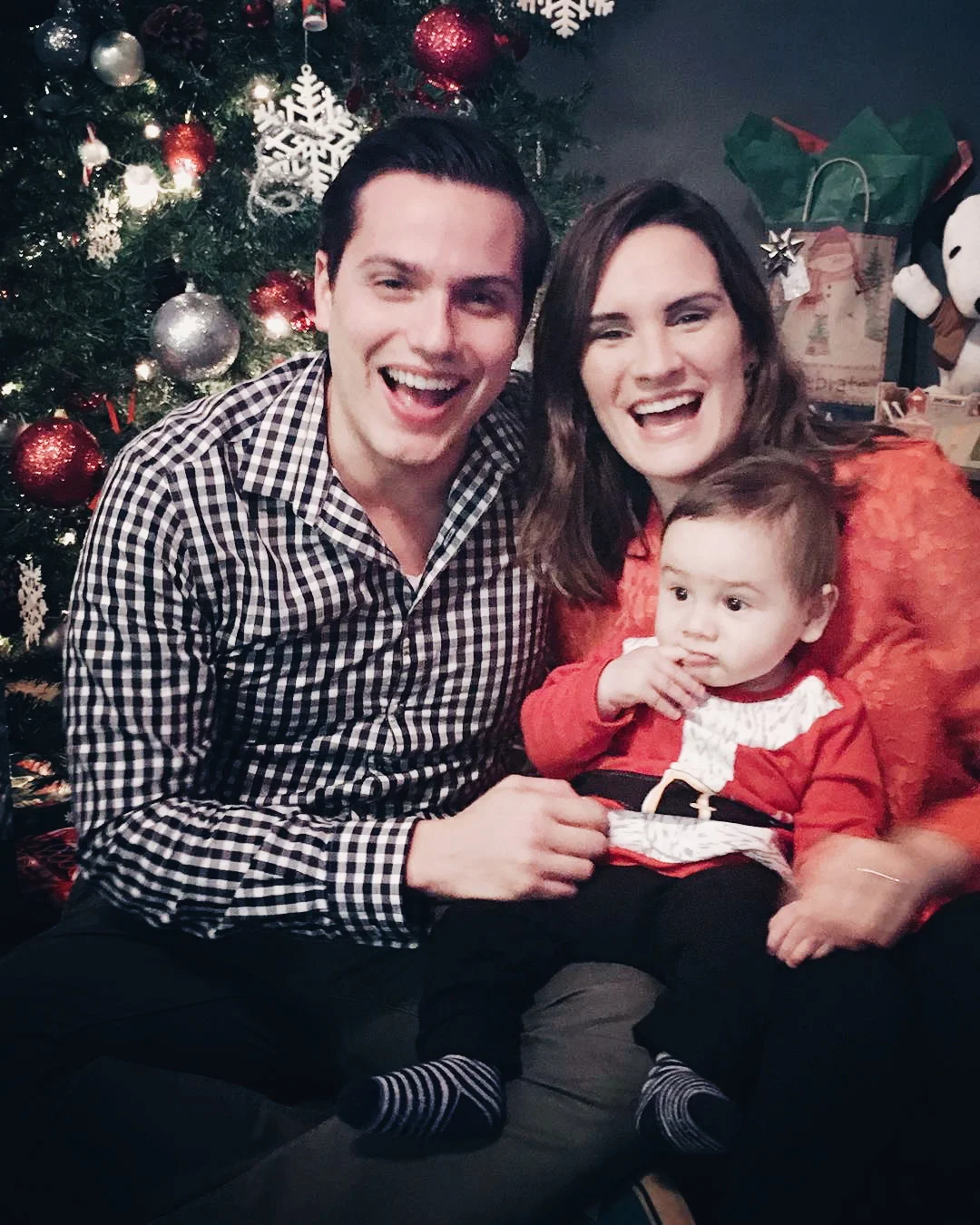 Pablo, Andreina and then baby Leo looking bright-eyed and bushy tailed after NOT partying until 6AM with friends.