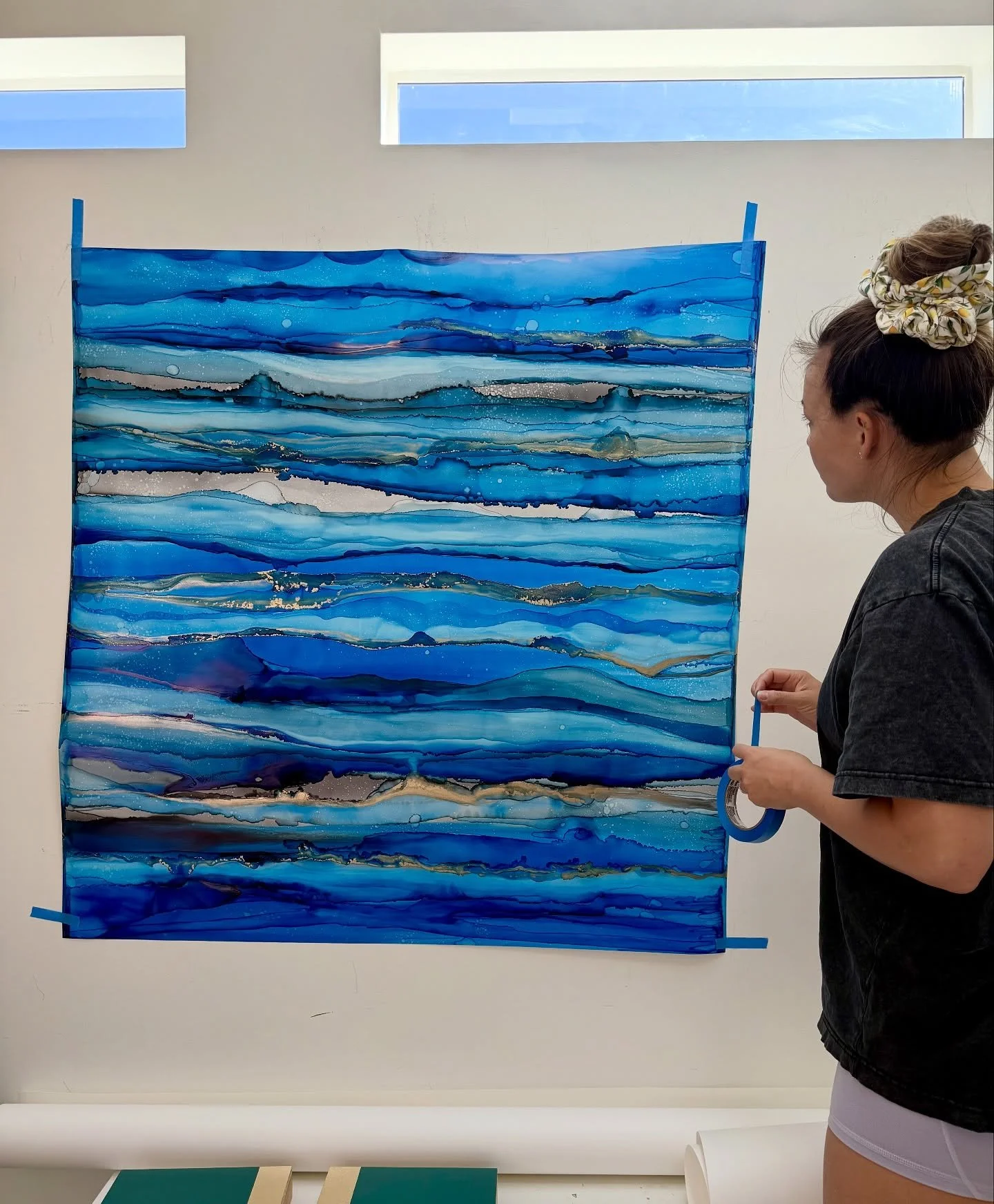A commissioned ocean-inspired abstract, in progress for a commercial project in collaboration with an art consultant. Love seeing art connect with spaces in new ways 🌊✨
.
.
.
#abstractart #contemporaryart #artcollector #artcommission #artconsulting 