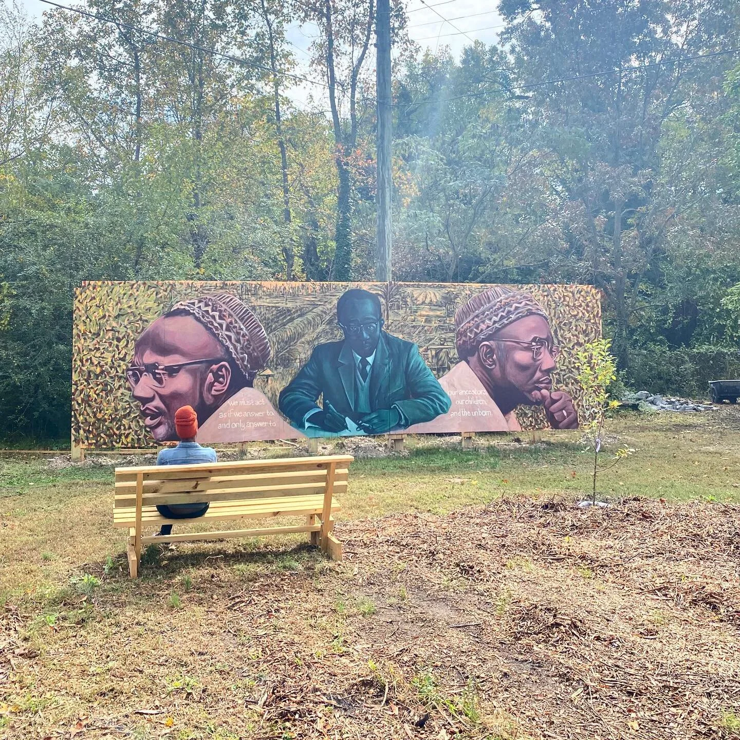 #FBF to the stunning unveiling of murals at Sankofa Community Orchard&rsquo;s grand opening back in artoberVA 2021. Looking for green space with healthy food access &amp; mindful creativity? Founded by @duronchavis, Sankofa is the place for you to ge