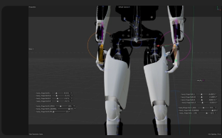 Asset Preparation & Rigging:
After sourcing the robot asset, I prepared it for production in Cinema 4D by developing the materials and creating custom IK controllers for the arms, legs, body, and fingers. Hat tip "Noseman" for teaching me the advance