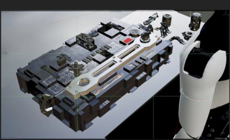 Expanding the Environment:
Additional props are developed and placed throughout the scene, giving the robot more opportunities to move through, interact with, and respond to its environment.