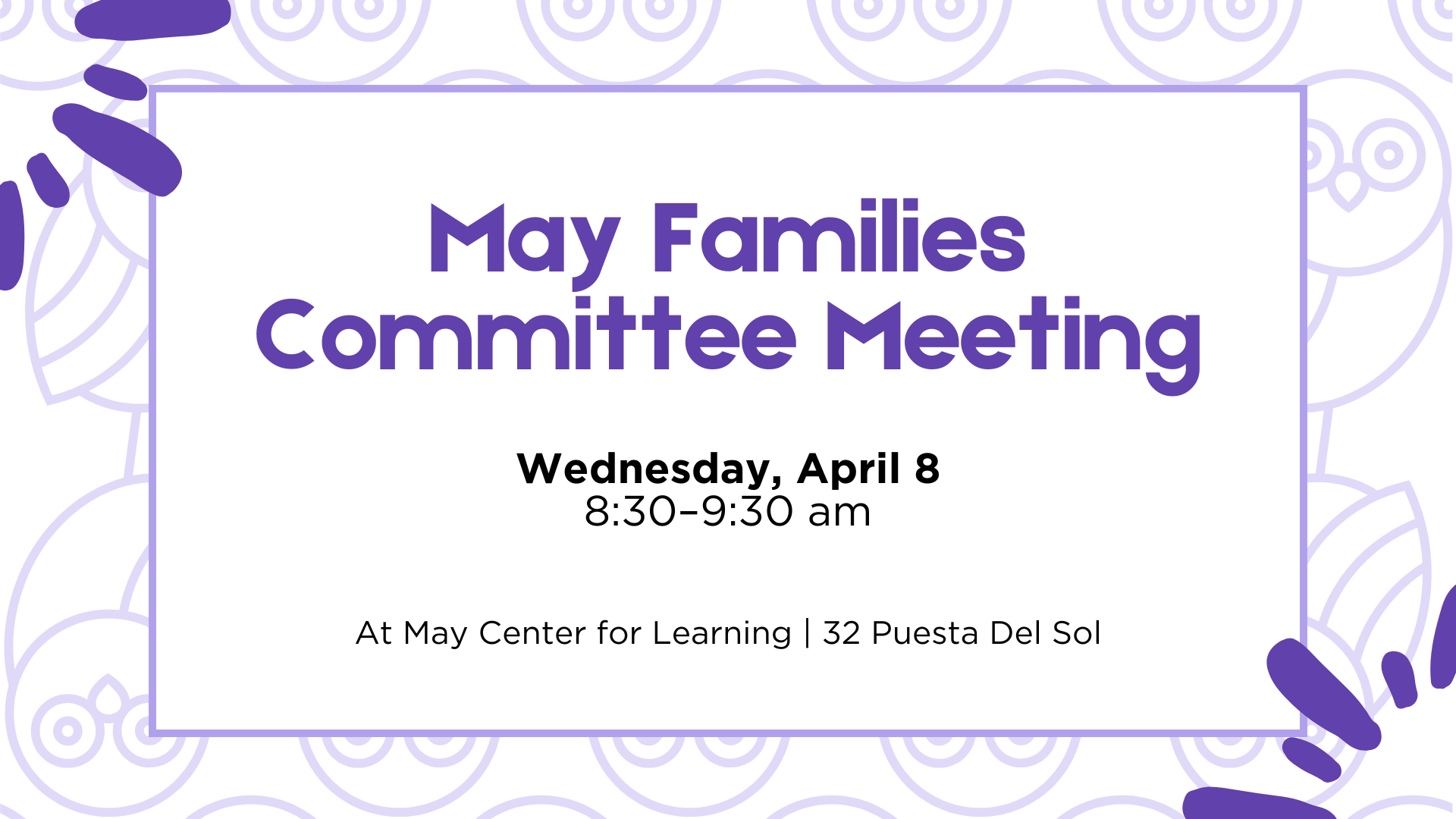 May Families Committee Meeting