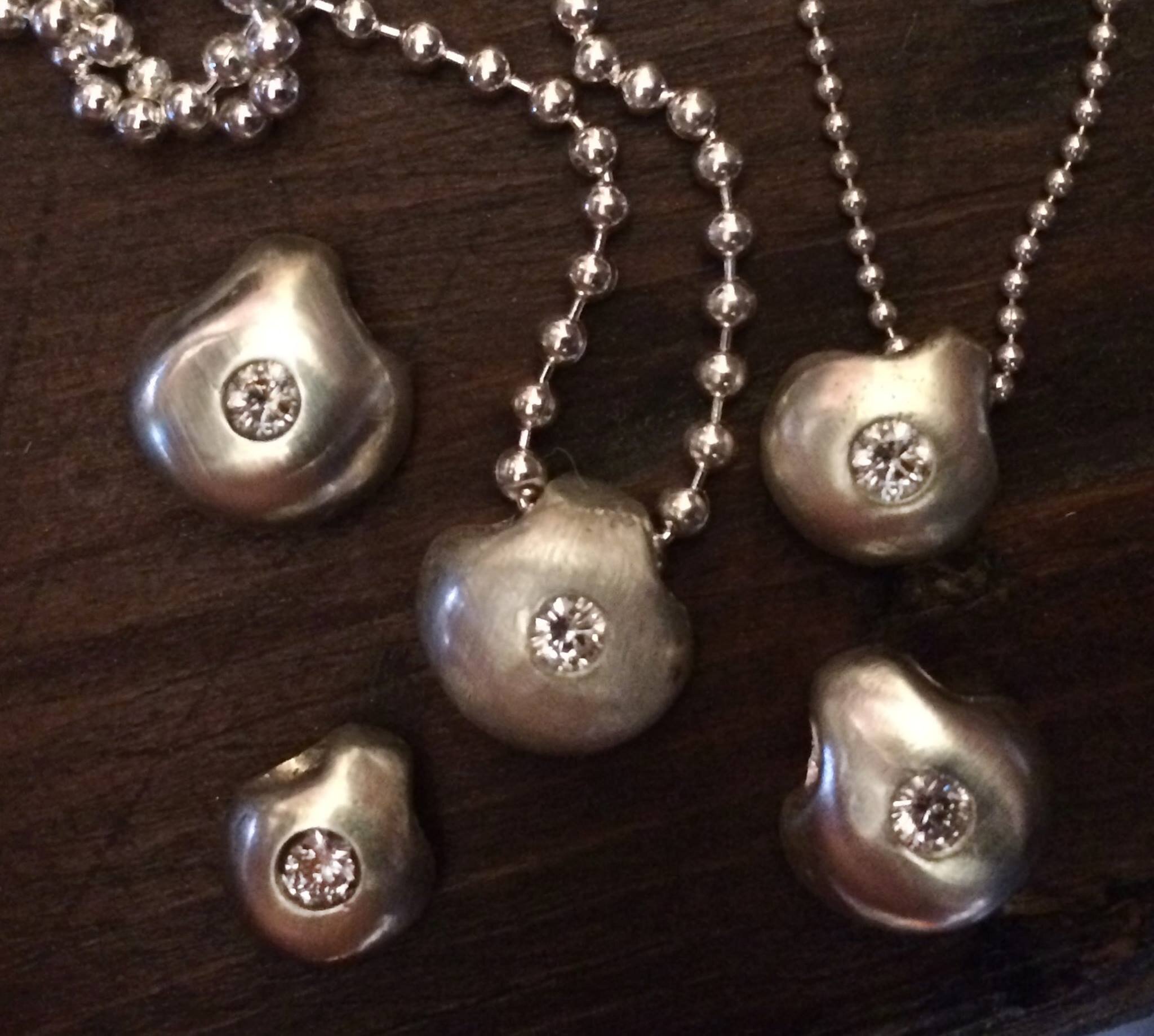 Elegant Diamond Silver Drops