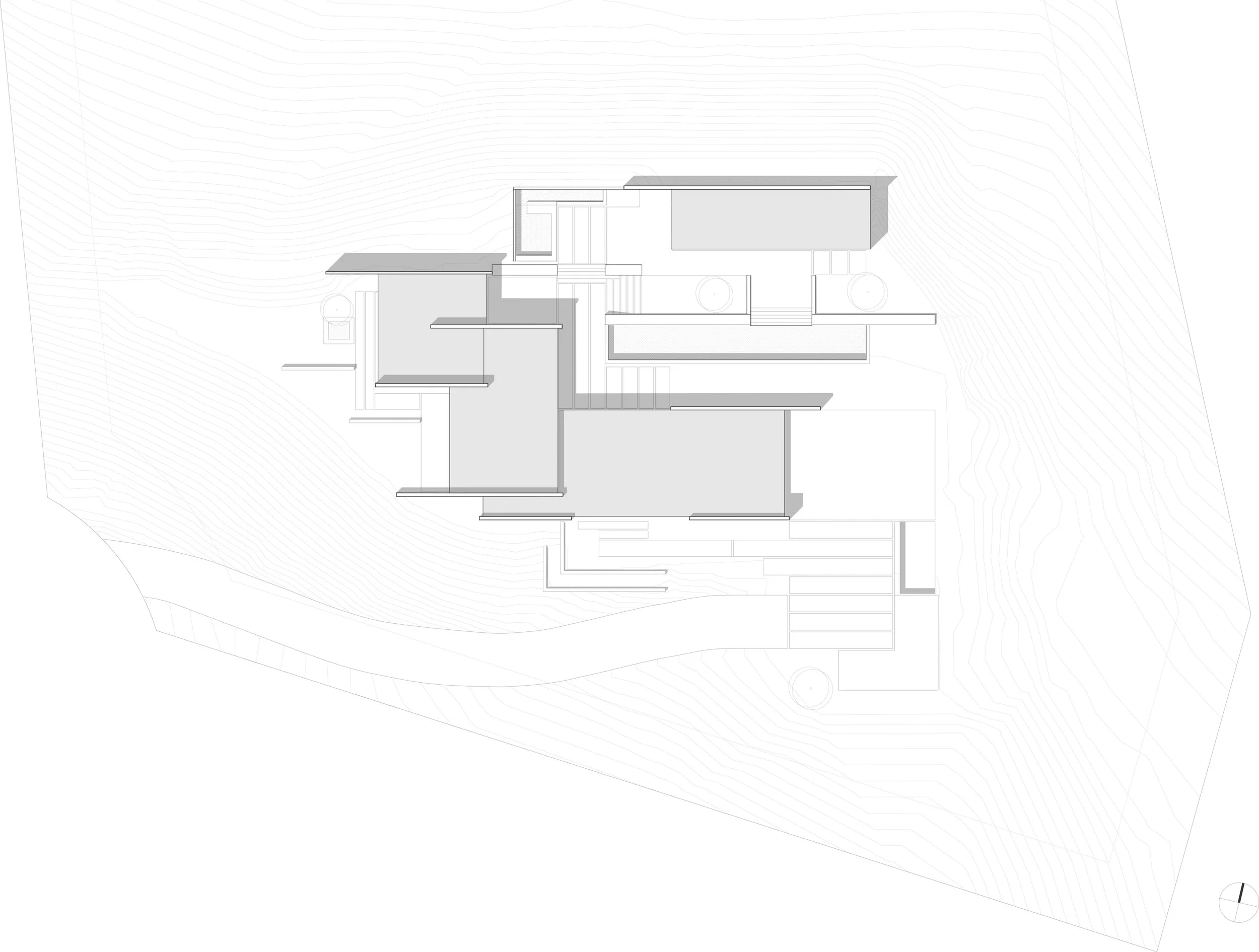 Black and White, Digital Illustration, Site plan for Wild Lilac House by Walker Workshop.
