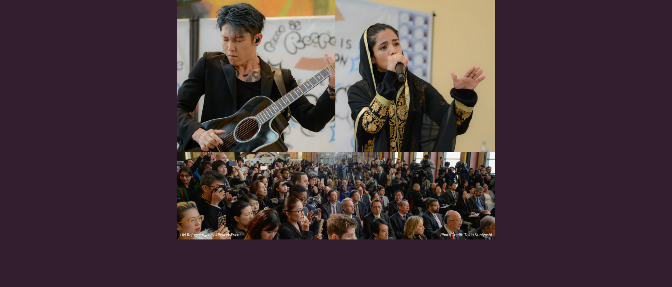 Performing with Miyavi at the United Nations Refugee Agency’s (UNHCR) “Peace Is” Event