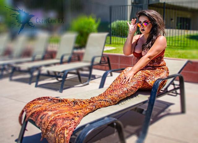 #throwbackthursday !!! @avalensch serving some fierce looks in a test shoot last summer :) so happy with how this tail  turned out #mermaid #merman #fxmakeup #specialfx #ocean #silicone #siliconemermaidtail #smoothon #dragonskin #mermaidcostume  #cro