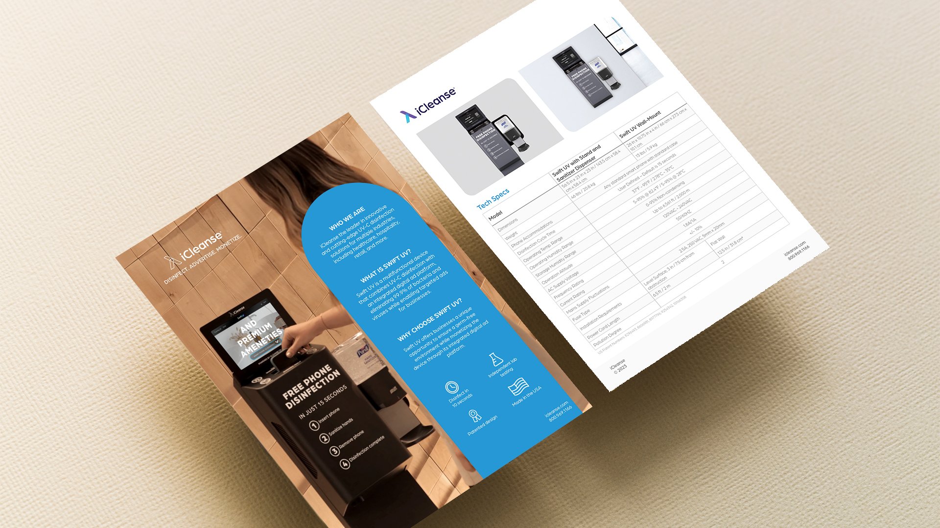 Swift UV sell sheet used by marketing and sales teams.
