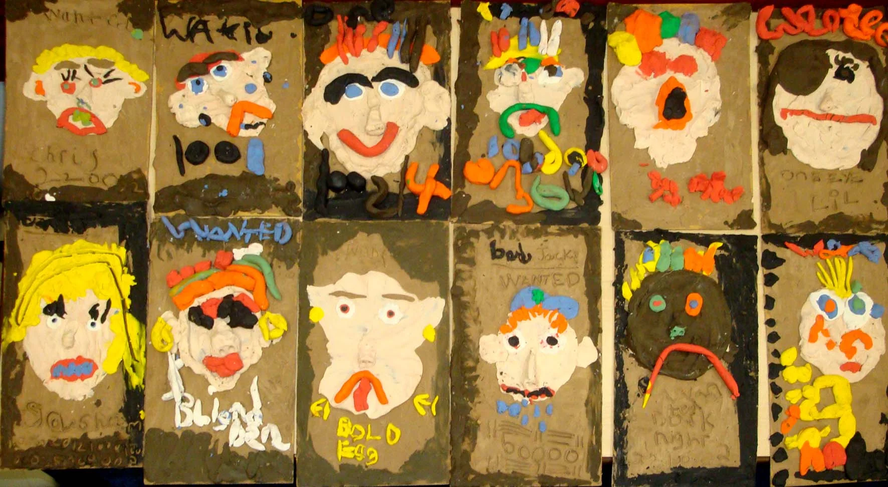 'Wanted' posters in plasticine