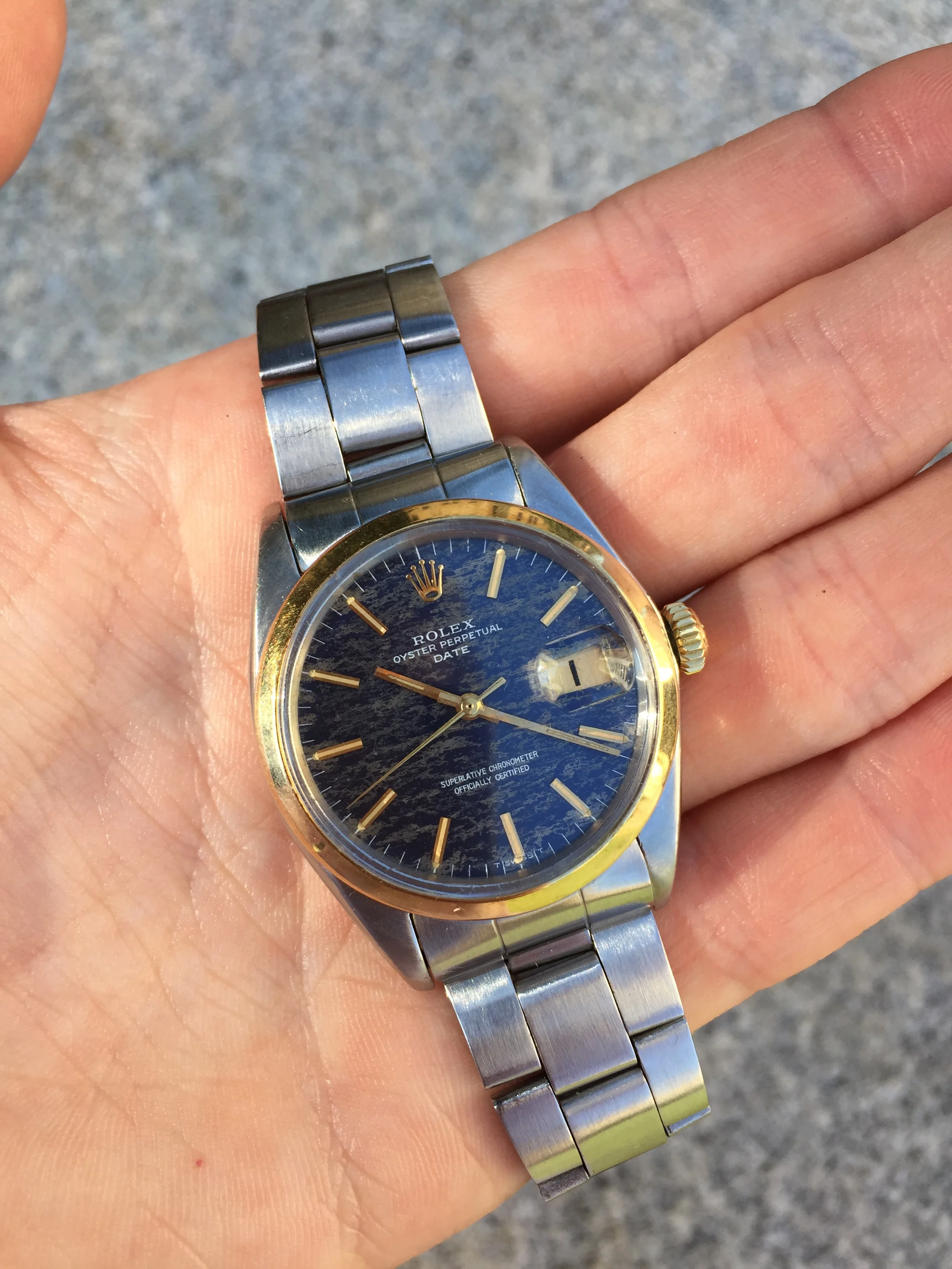 Rolex date 1500 blue dial