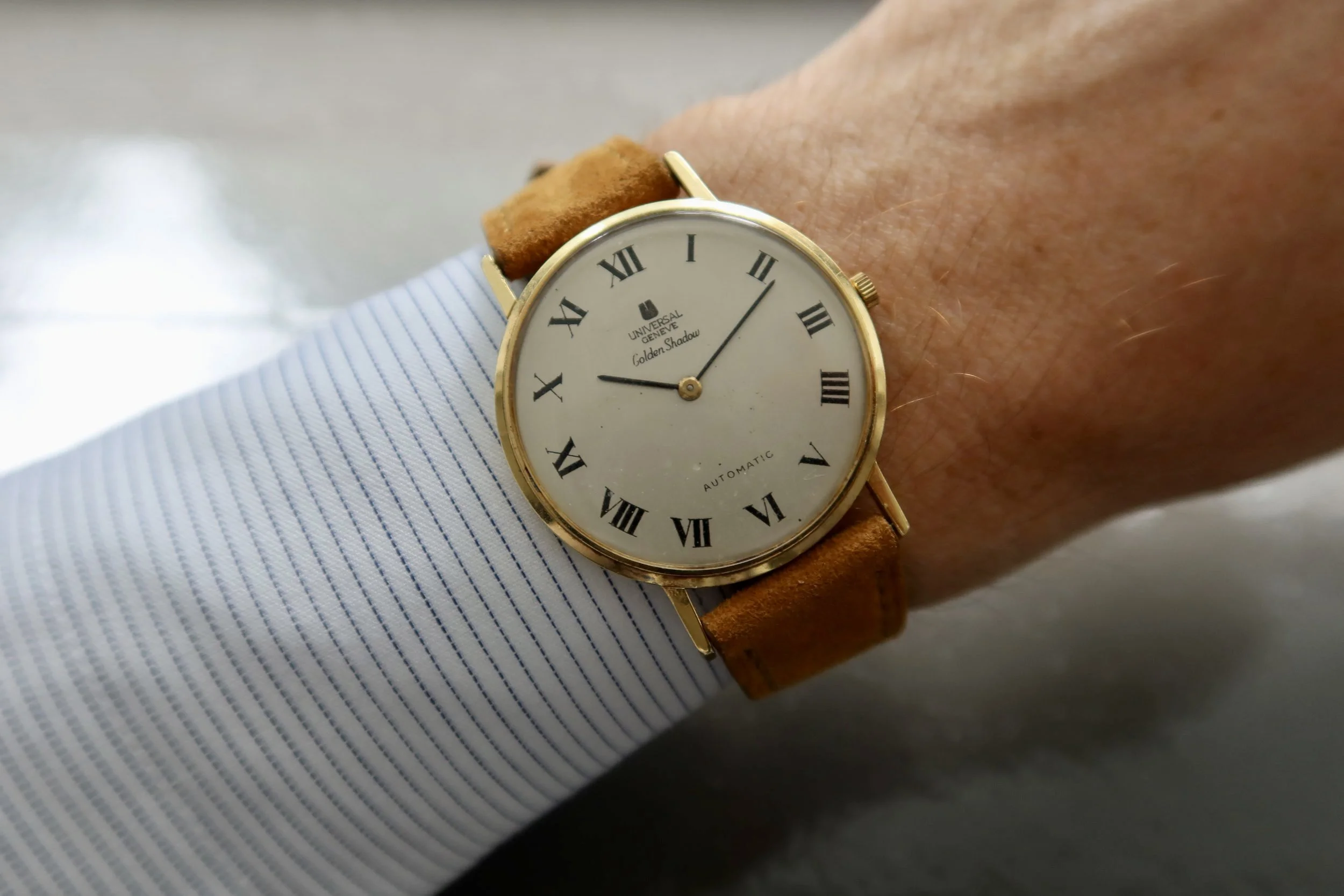 The 1965 Universal Genève reference 166110 Golden Shadow