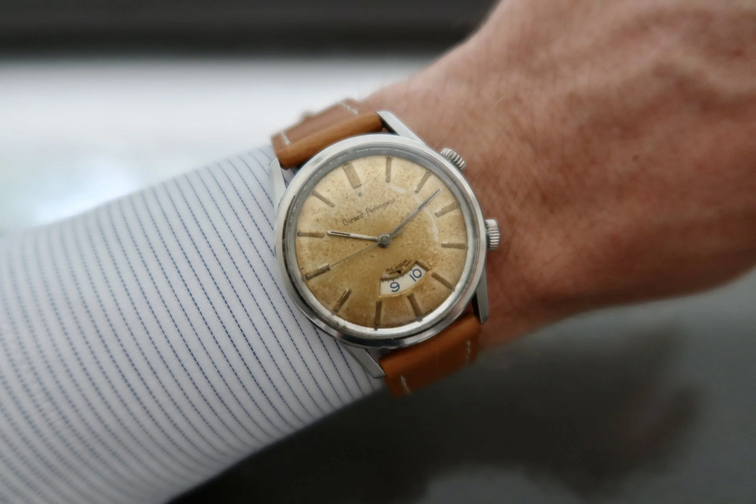 The 1960's Girard Perregaux reference 7742 Alarm in Steel